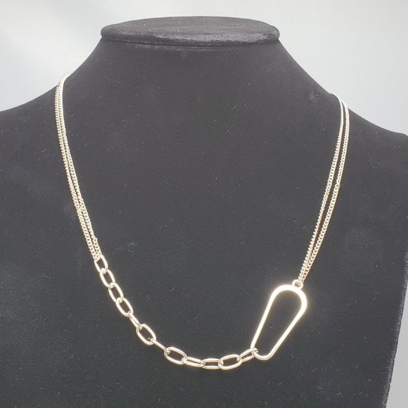 French connection new Bohemian rose gold ring and chain linear necklace - Picture 1 of 5